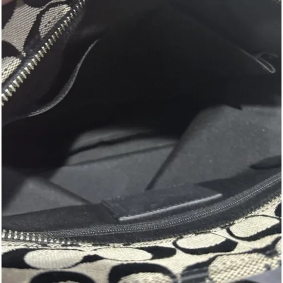 Coach Hampton Vintage Signature Black And Gray Tote - Picture 8 of 8